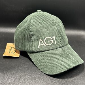 New AG1 Hat Unisex Adjustable Green Corduroy Athletic Greens 100% Cotton